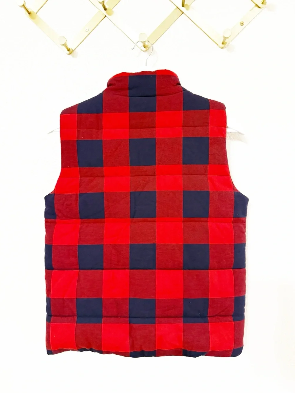 Janie and Jack Buffalo Plaid Boys Snap Front Padded Puffy Cotton Vest Size 10-12